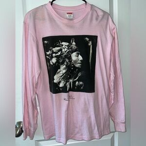 Supreme Pink Long Sleeve with Artistic Graphic